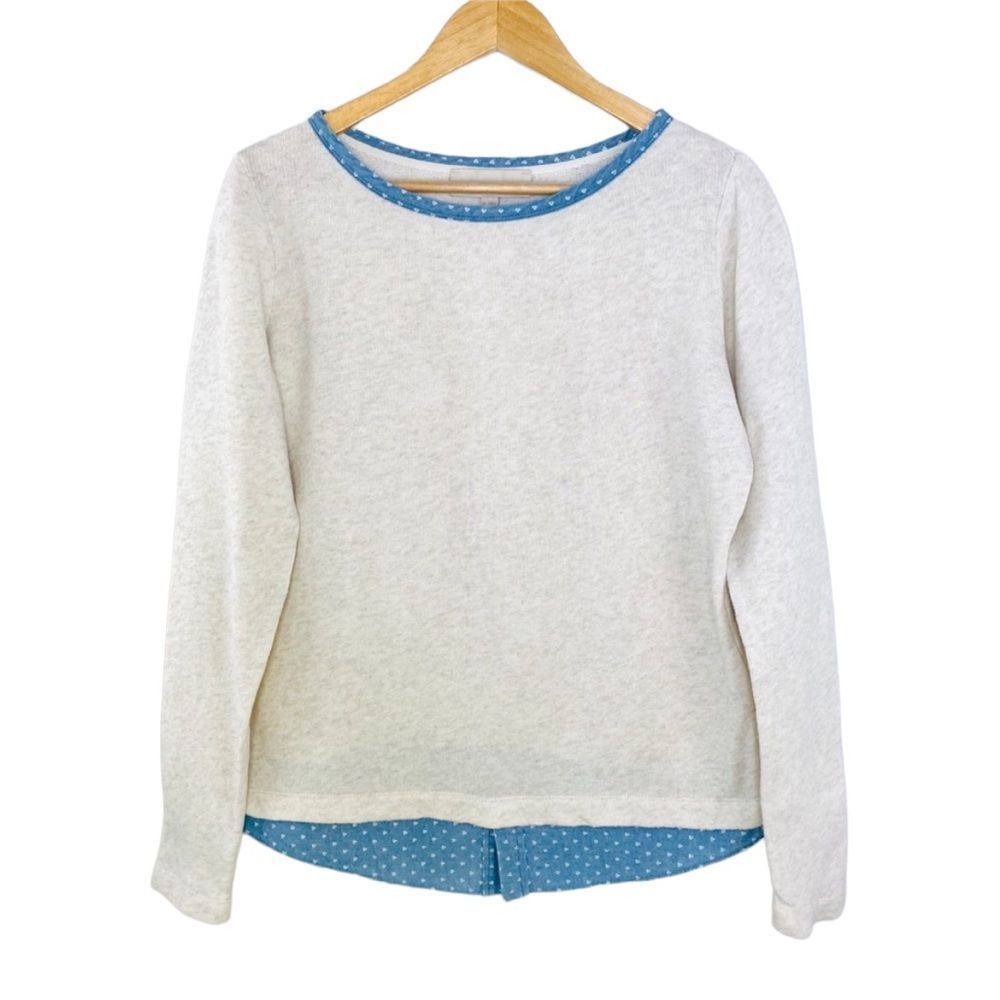 Loft heathered beige sweatshirt shirttail detail M